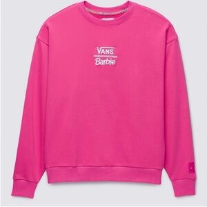 RARE XS VANS X BARBIE CREWNECK SWEATSHIRT PINK FUSCHIA MEDIUM COZY
